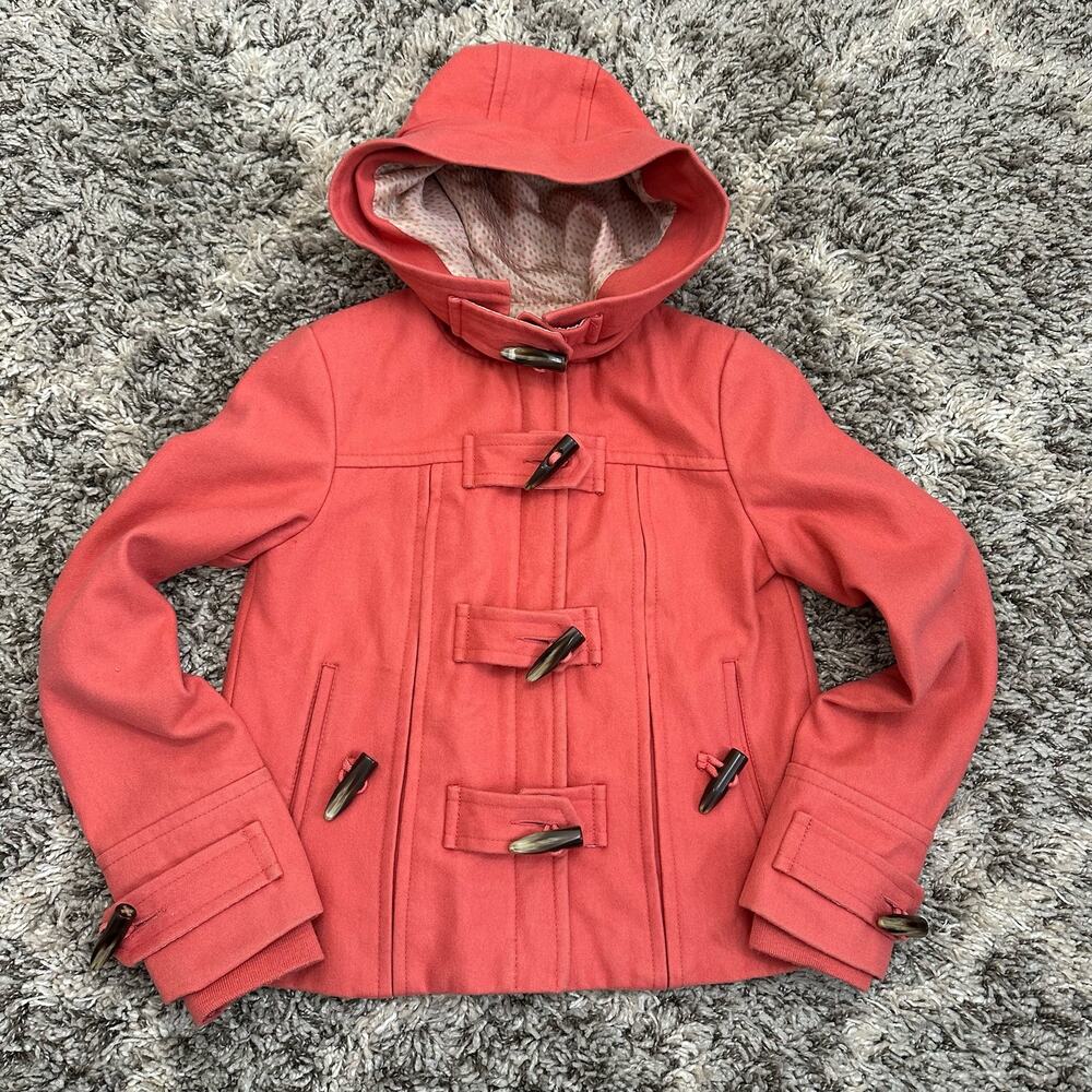 Anthropologie Elevenses Toggle Button Hooded Wool Jacket Pea Coat 0 XS